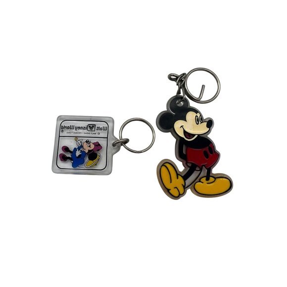 Vintage Walt Disney Mickey Mouse & Minnie Mouse Acrylic Keychains Pair - Picture 2 of 4